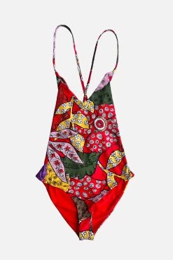 Emma One Piece Banditta Print Red