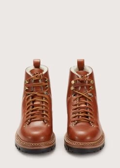 Whipstitch Hiker Wool Tan-Brass