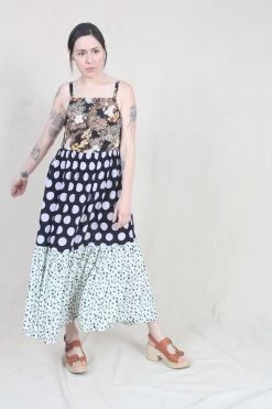 Eden Dress Black Floral Lilac Combo