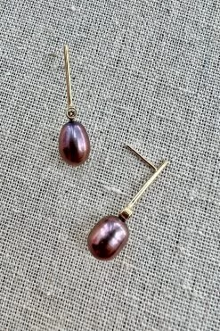 Abbe Earring Gold And Peacock Pearl