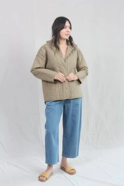 Straight Quilt Jacket Faded Olive