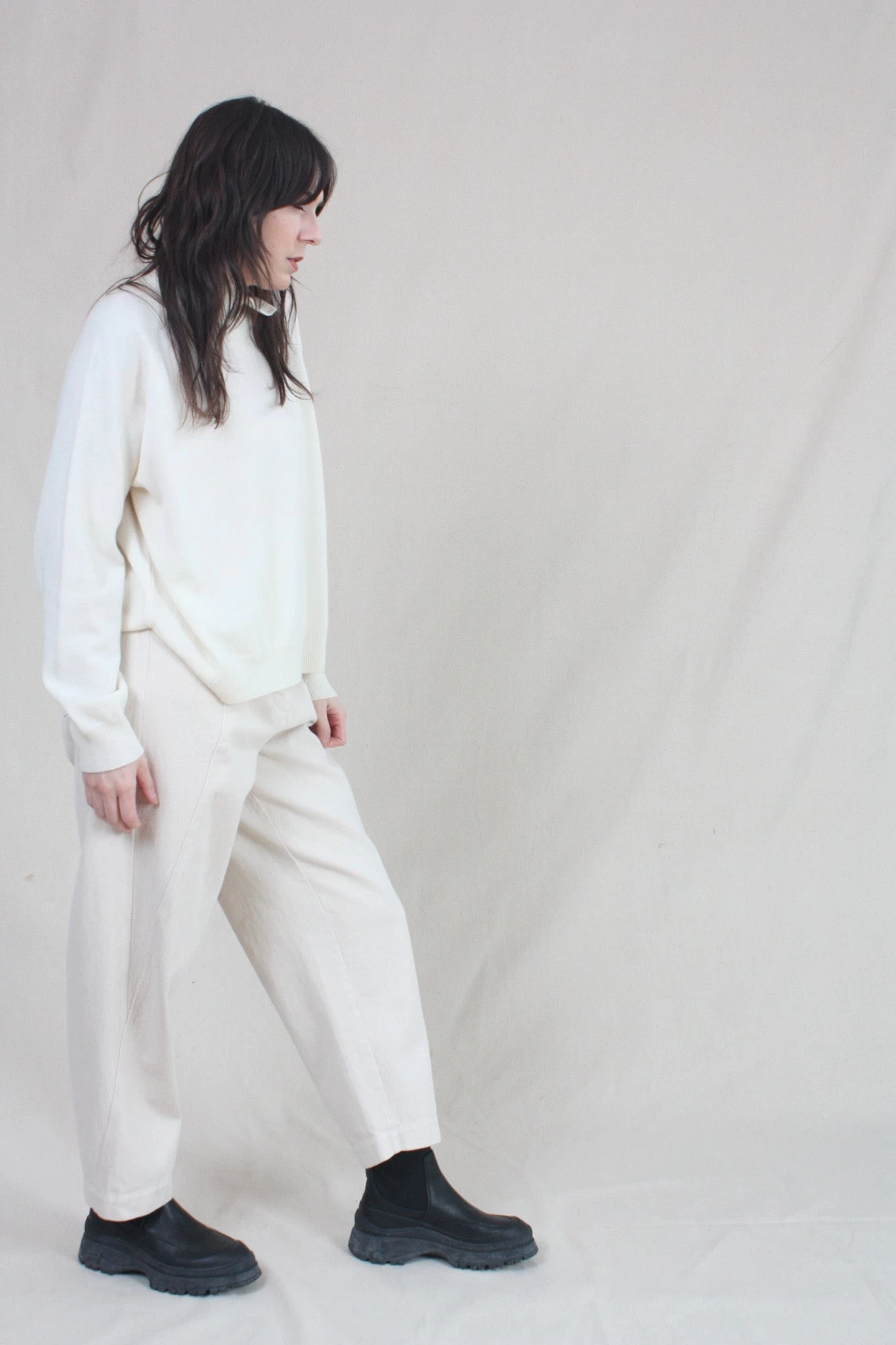 Cashmere Turtleneck Sweater Natural - Image 4