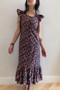 Aidan Dress Espresso London Floral
