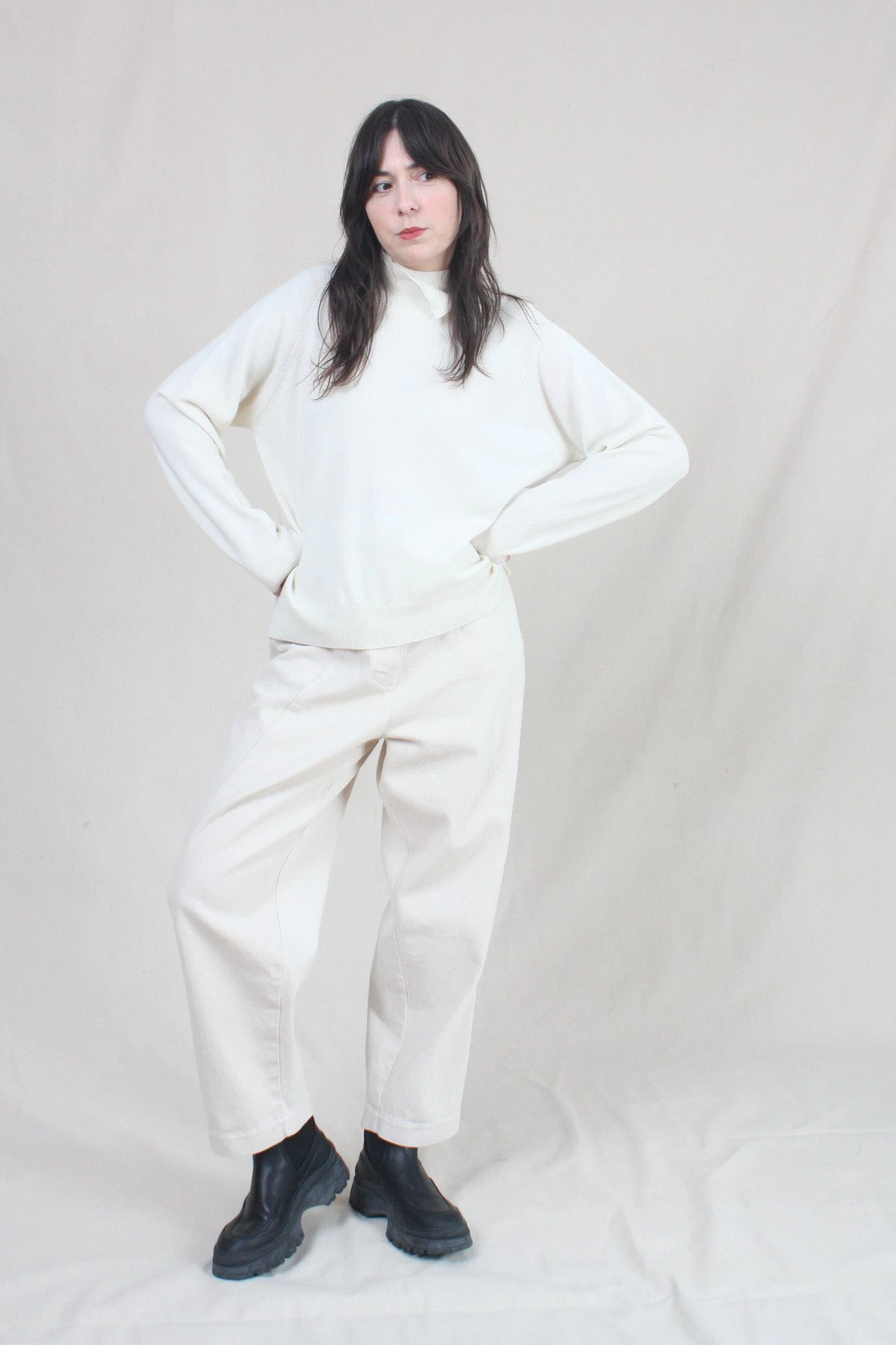 Cashmere Turtleneck Sweater Natural - Image 3