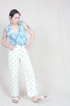 Agatha Pant Cream And Royal Dot