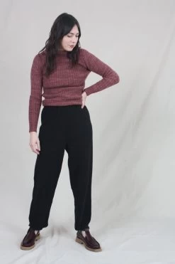 Baby Alpaca Knit Pants Black