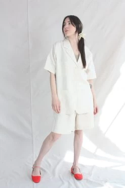 Linen Blazer Shirt Natural