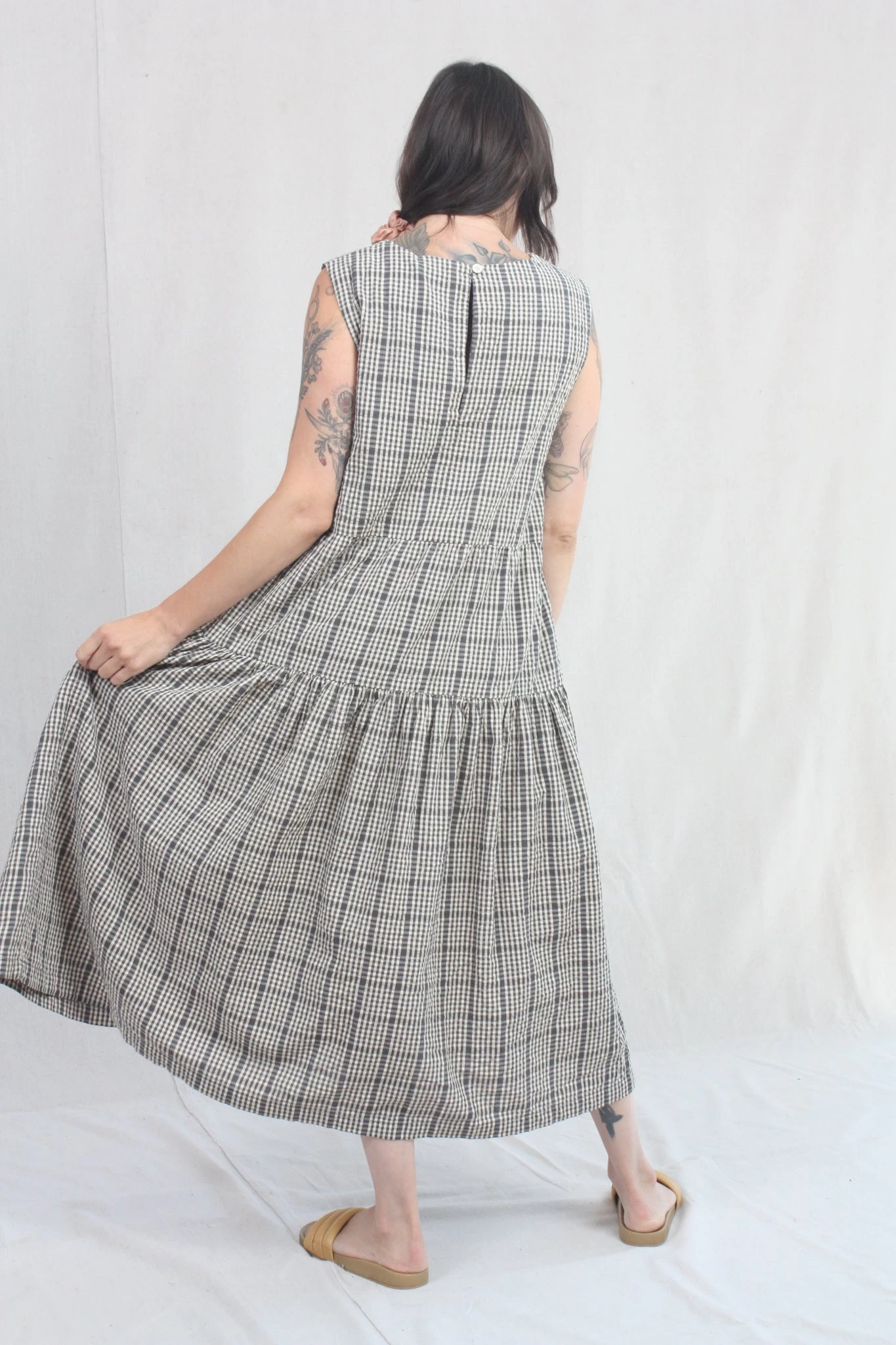 Tier Dress Seersucker Plaid - Image 5