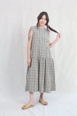 Tier Dress Seersucker Plaid