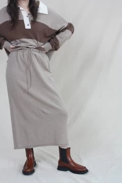 Cashmere Knit Skirt Taupe