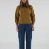 Notched Hem Sweater Ochre
