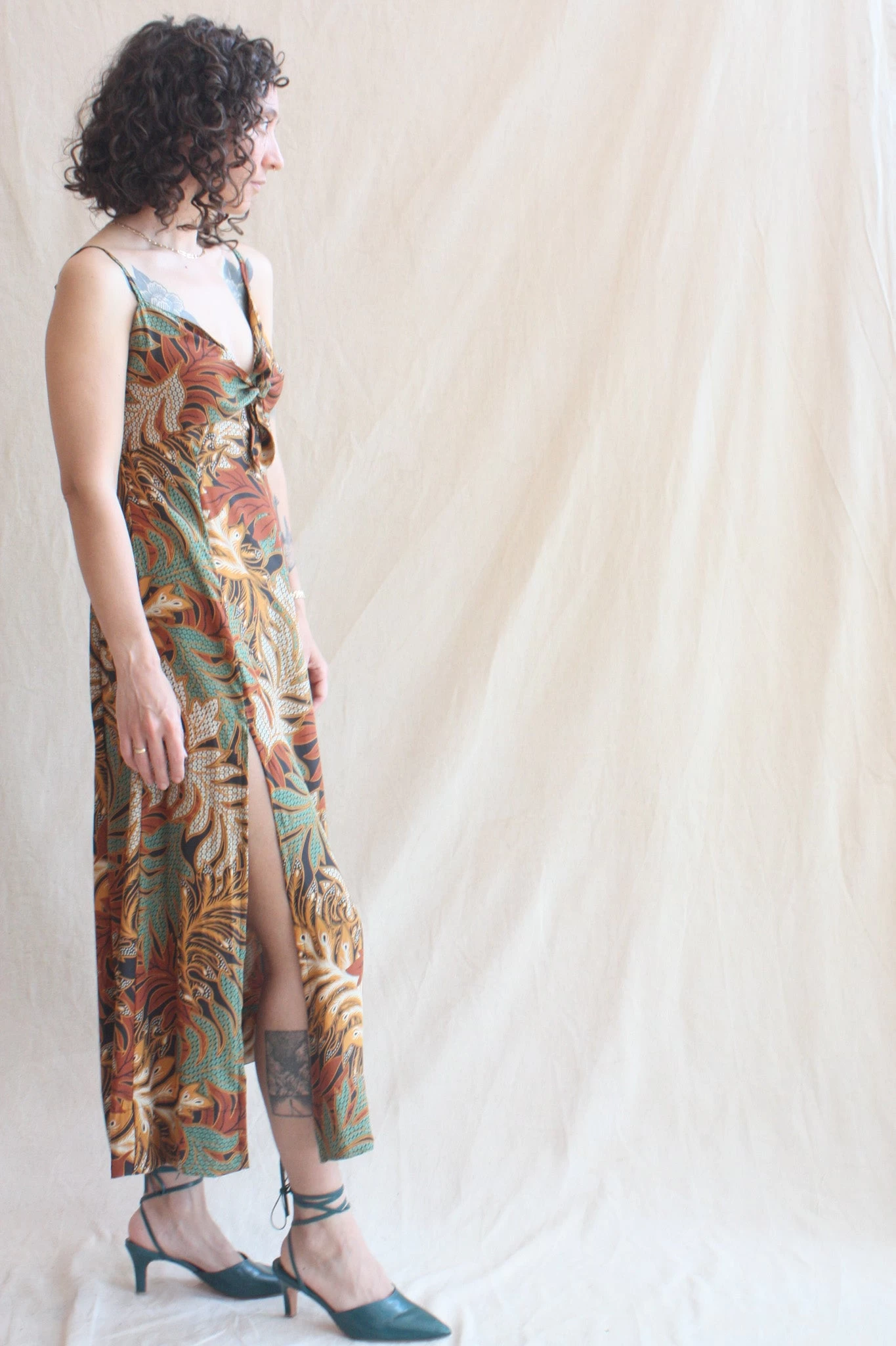 Sophie Dress Jungle Print Moss Green - Image 3
