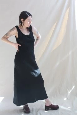 Gauzy Bias Dress Black