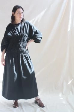 Smocked Dress Black