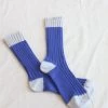 Two Tone Rib Socks Royal Blue