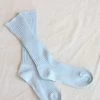 Linen Rib Socks Light Blue