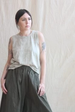 Cotton Tank Top Beige