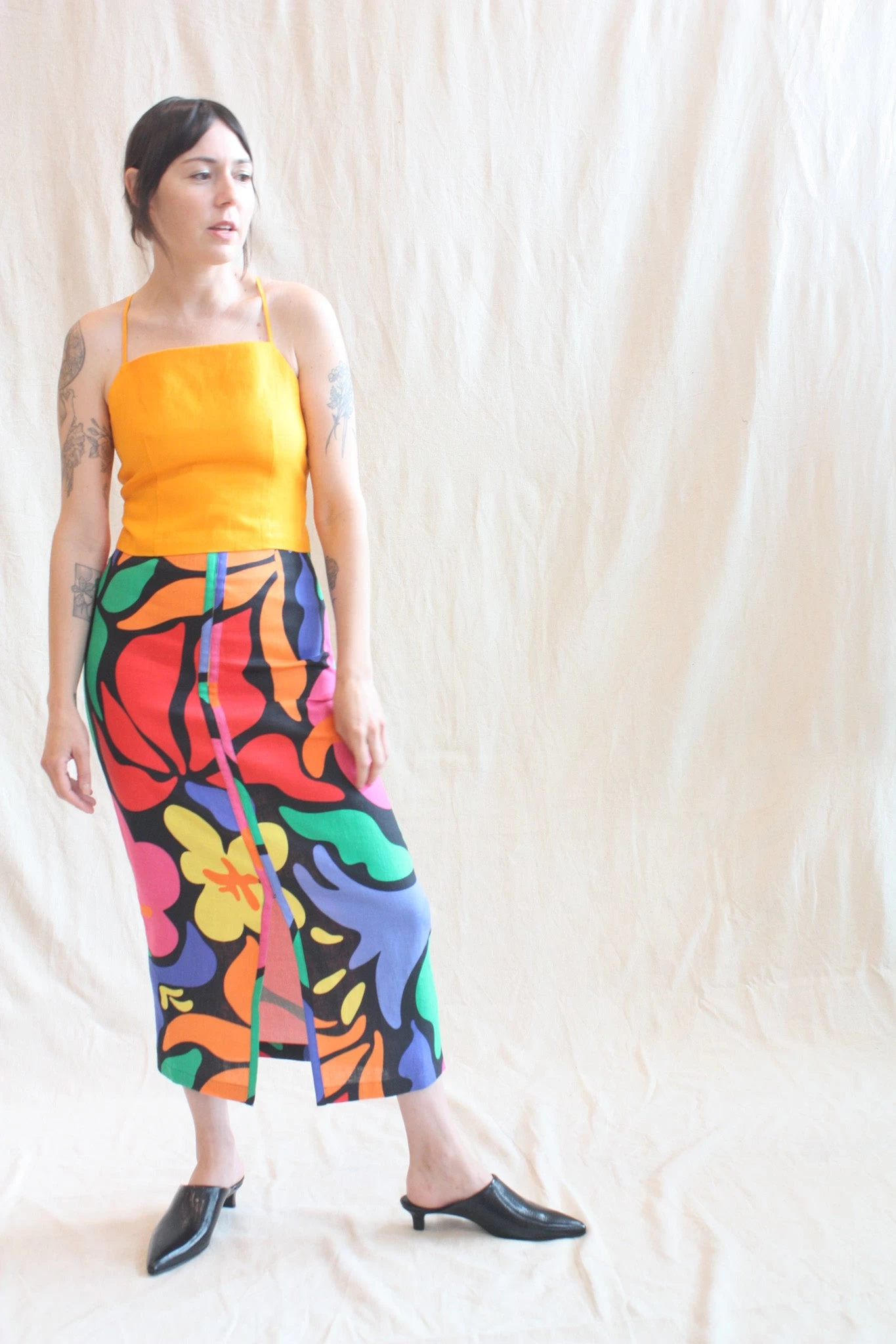 Molly Skirt Multi Black Iris Print - Image 2
