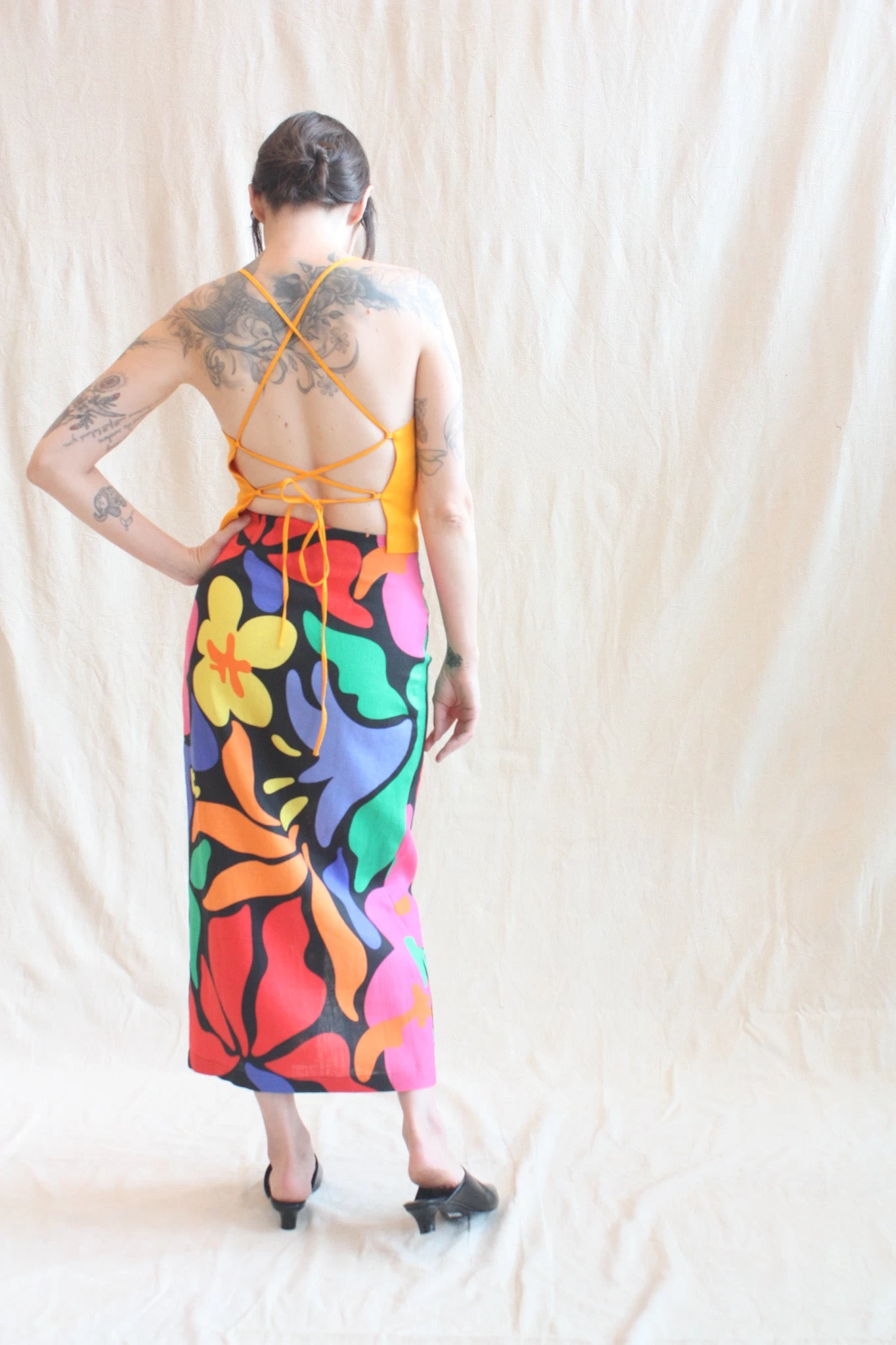 Molly Skirt Multi Black Iris Print - Image 4