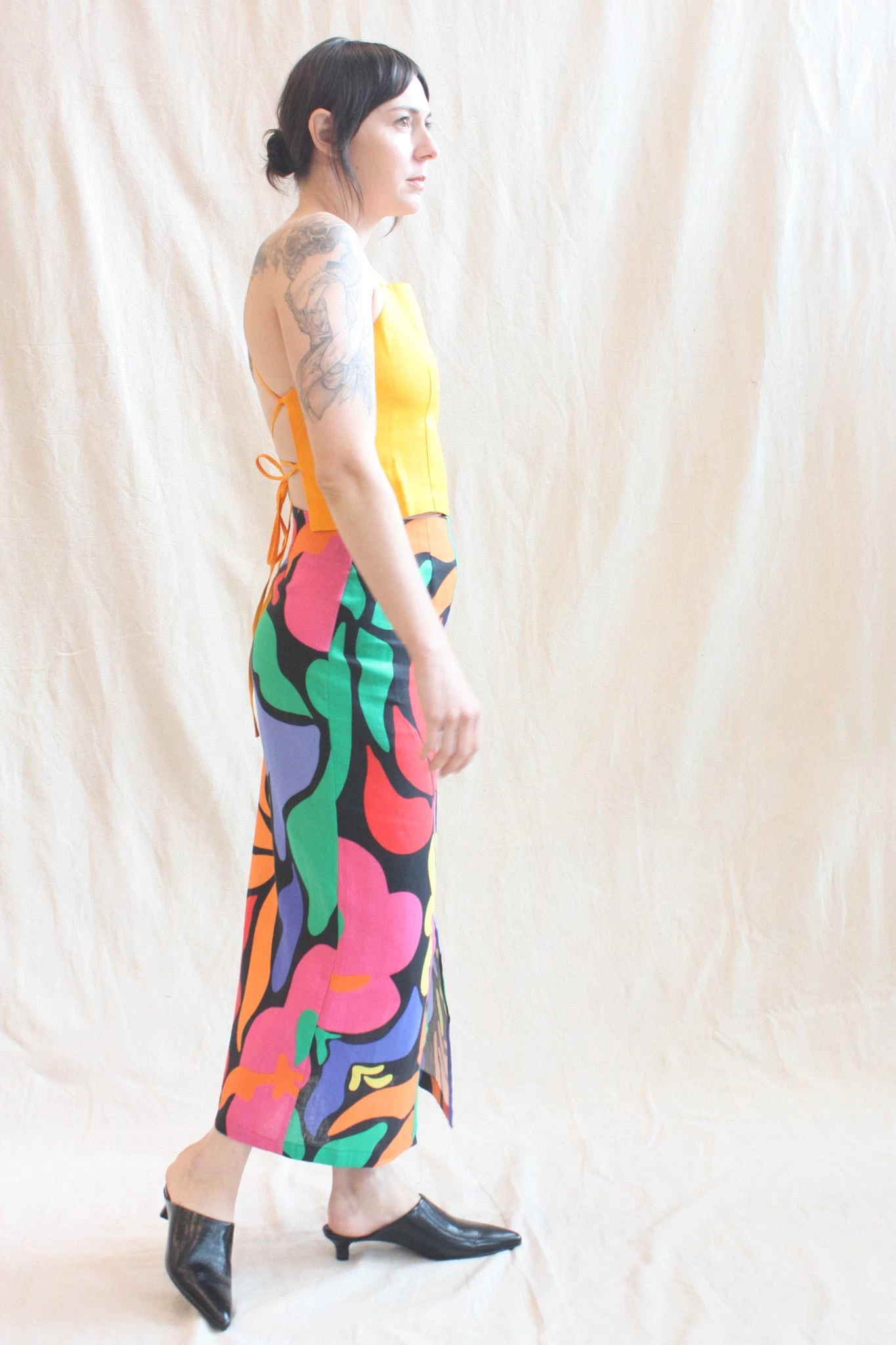 Molly Skirt Multi Black Iris Print - Image 3