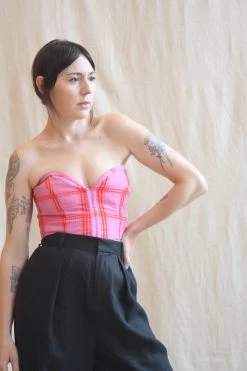 Rilynn Top Pink Penny Plaid