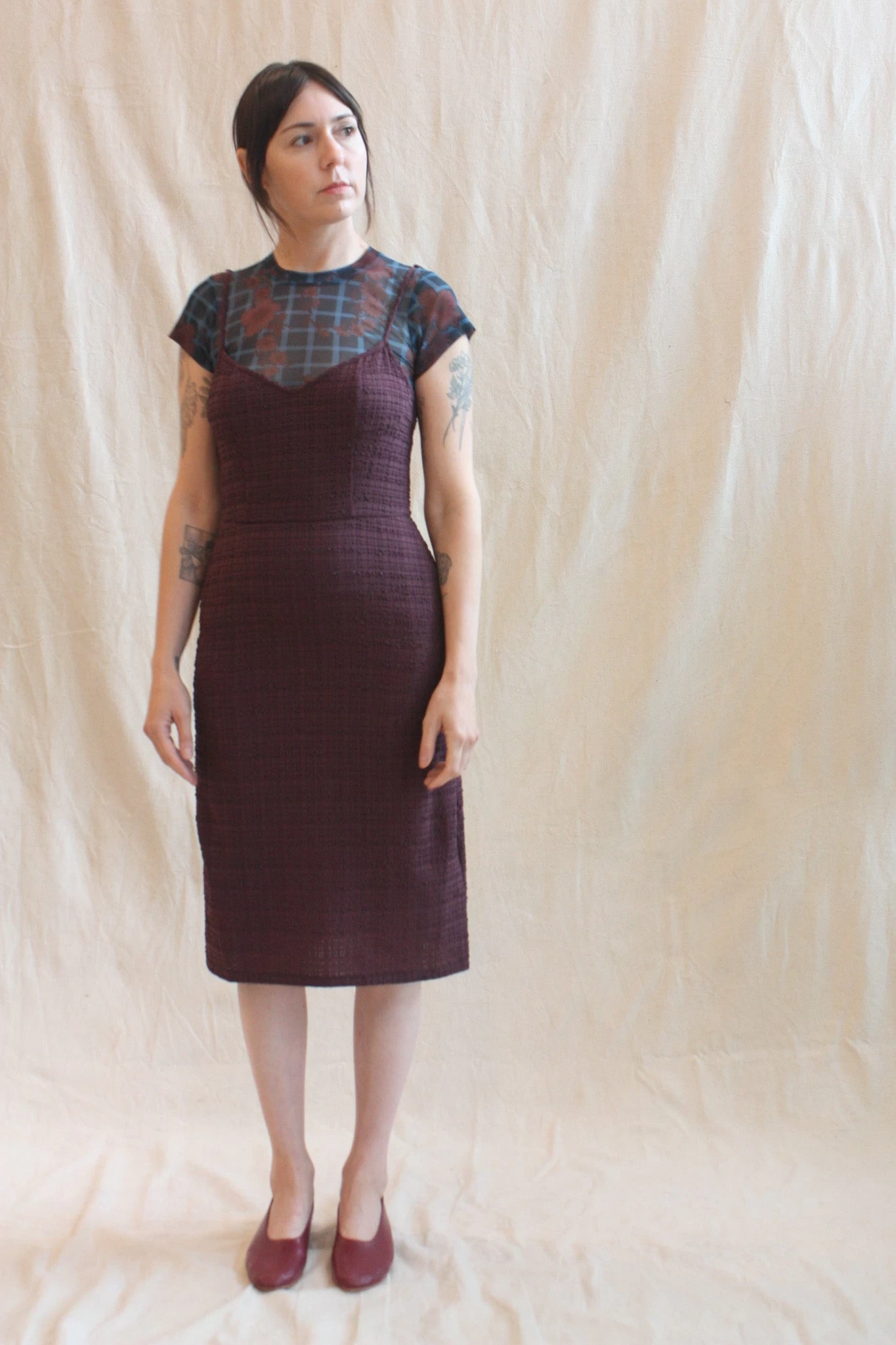 Charmat Dress Maroon - Image 2