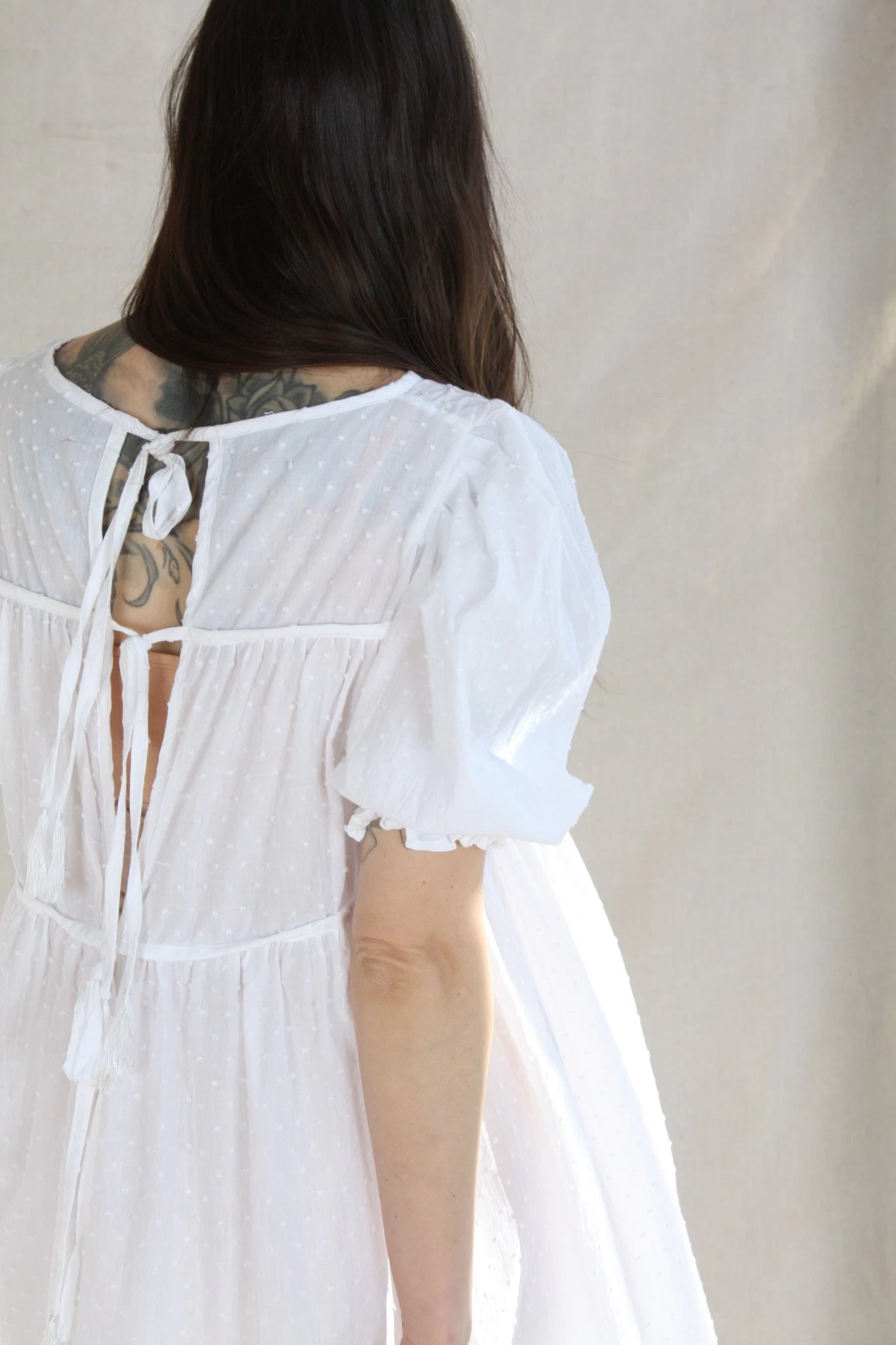 Haley Short Dress White Swiss Dot - Image 8