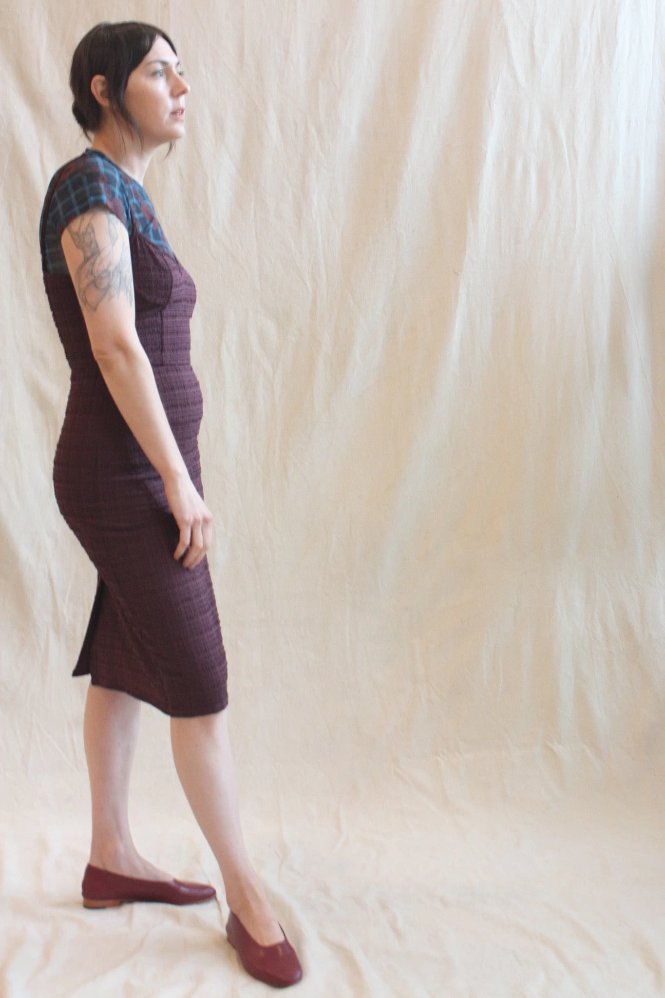 Charmat Dress Maroon - Image 3