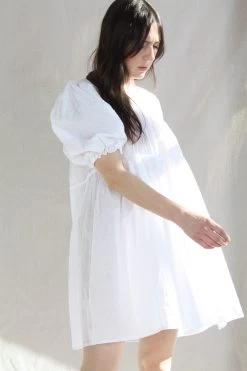 Haley Short Dress White Swiss Dot