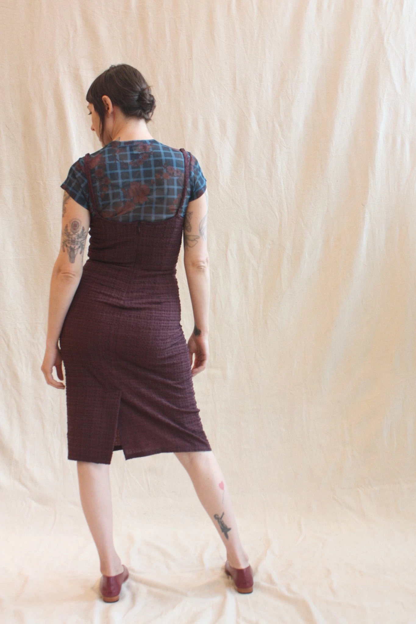 Charmat Dress Maroon - Image 4
