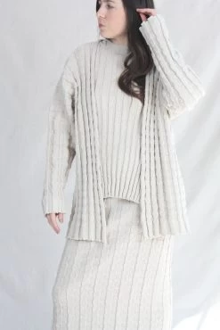 Bubble Rib Cardigan Plaster