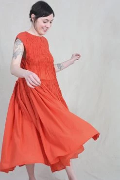 Chitra Mini Dress Tomato Jamdani