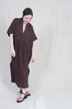 Kai Shawl Collar Caftan Cacao