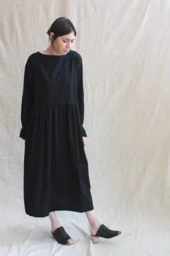 Azumadaki Dress Dobby Stripes Black