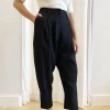 Sorrento Trouser Black Crinkle Crepe