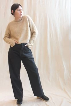 Straight Denim Pants Black