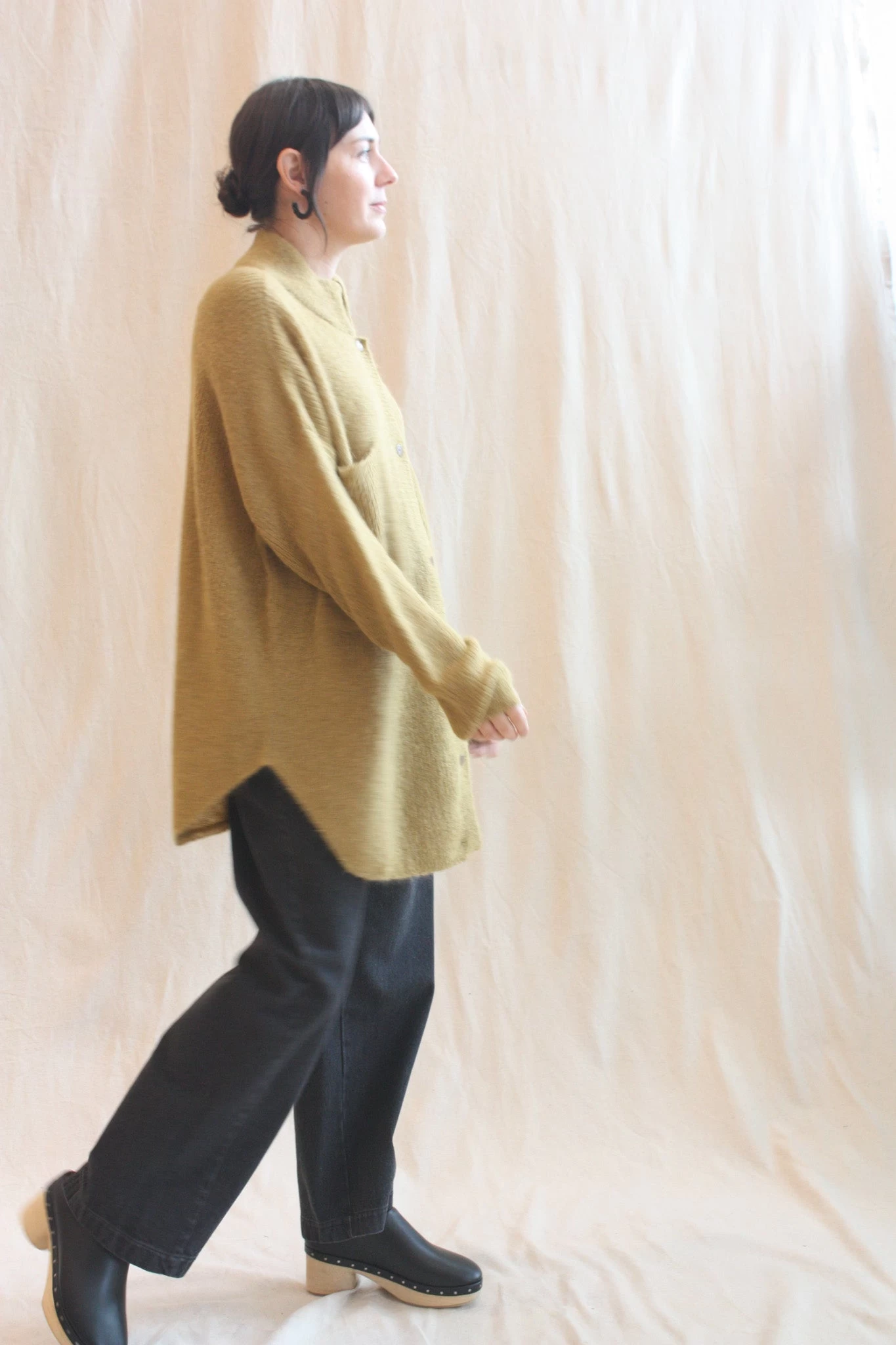 Suri Polo Cardigan Olive - Image 2