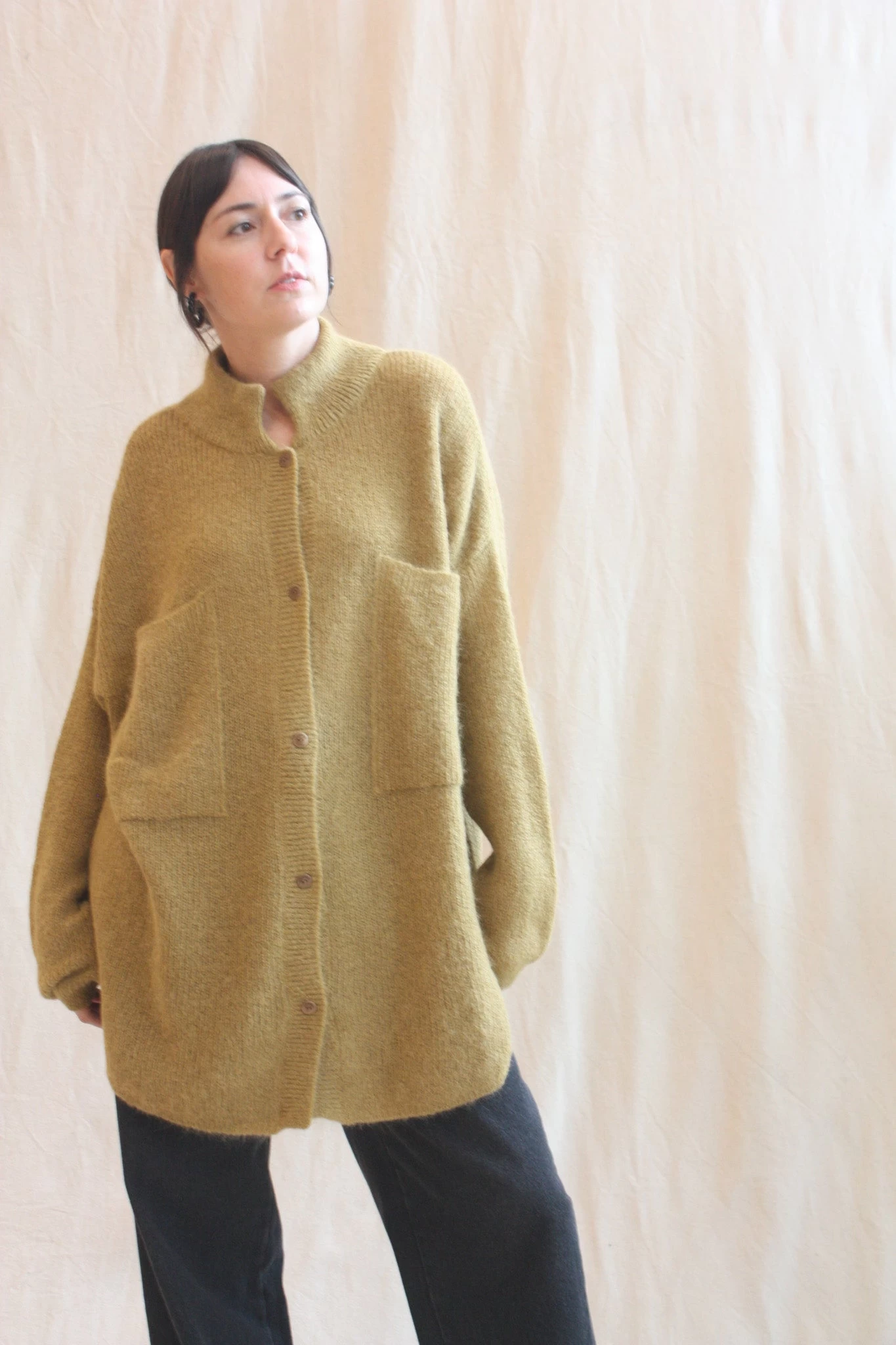 Suri Polo Cardigan Olive