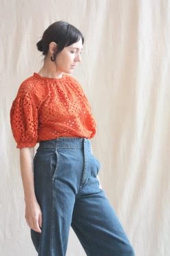 ULLA JOHNSON Grace Top Terracotta