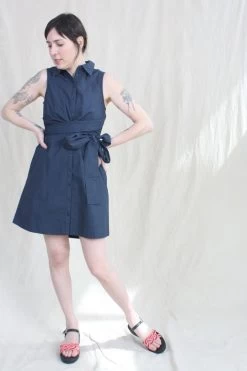 Rio Tie Mini Dress Navy