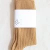Rib Ankle Socks Burnt Yellow