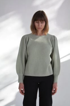 Arne Puff Sleeve Sweater Mint