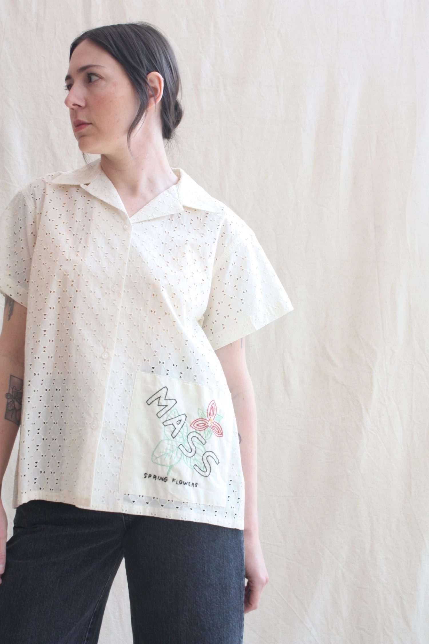 State Patch James Shirt Cream