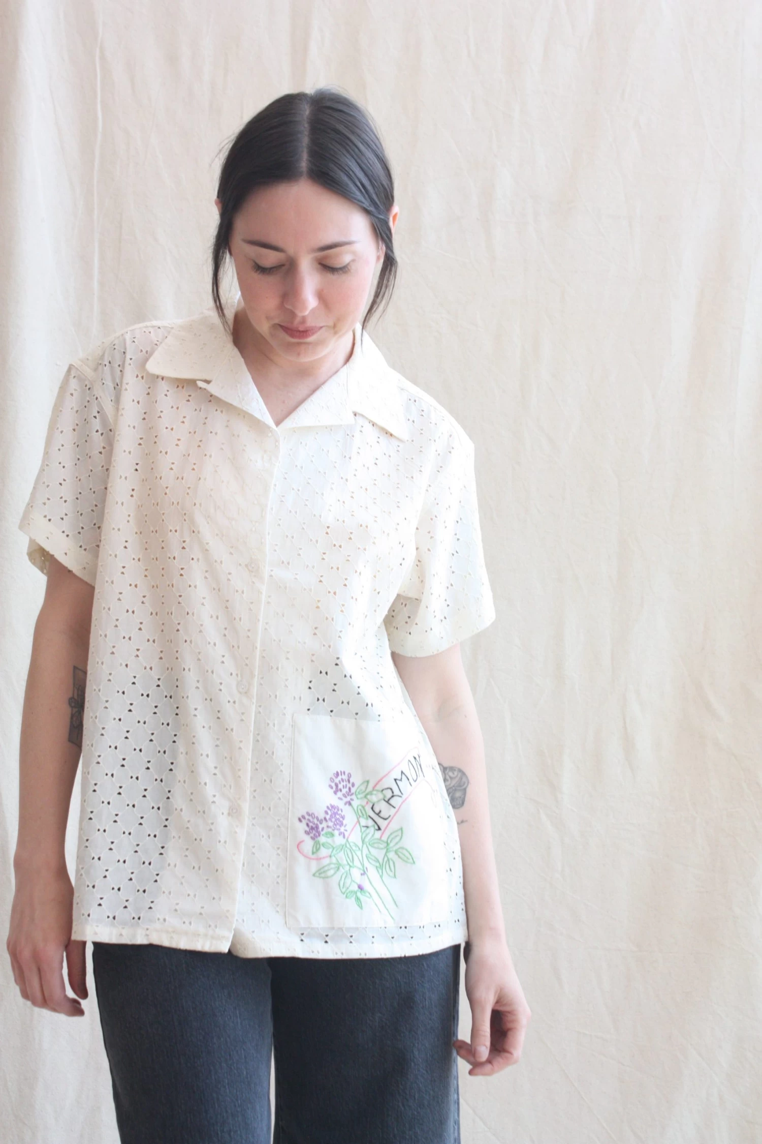 State Patch James Shirt Cream - Image 6