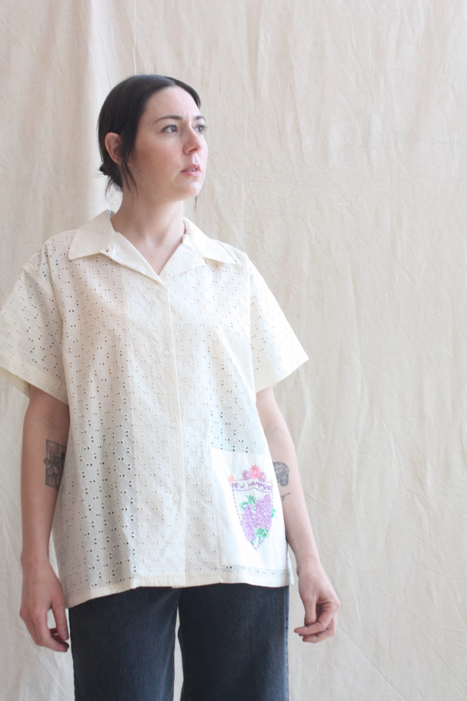 State Patch James Shirt Cream - Image 8