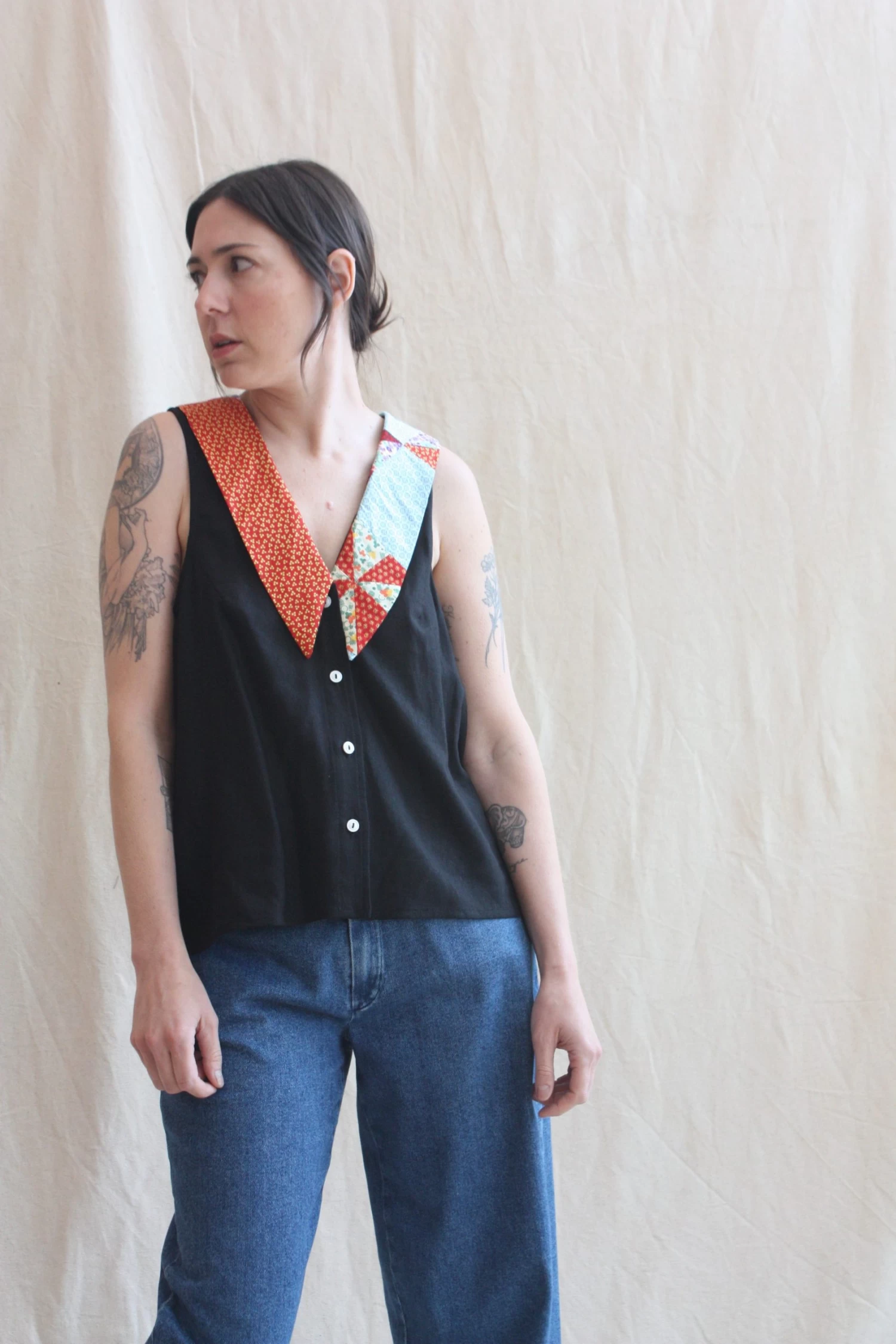 Lauren Sleeveless Shirt Black OOAK