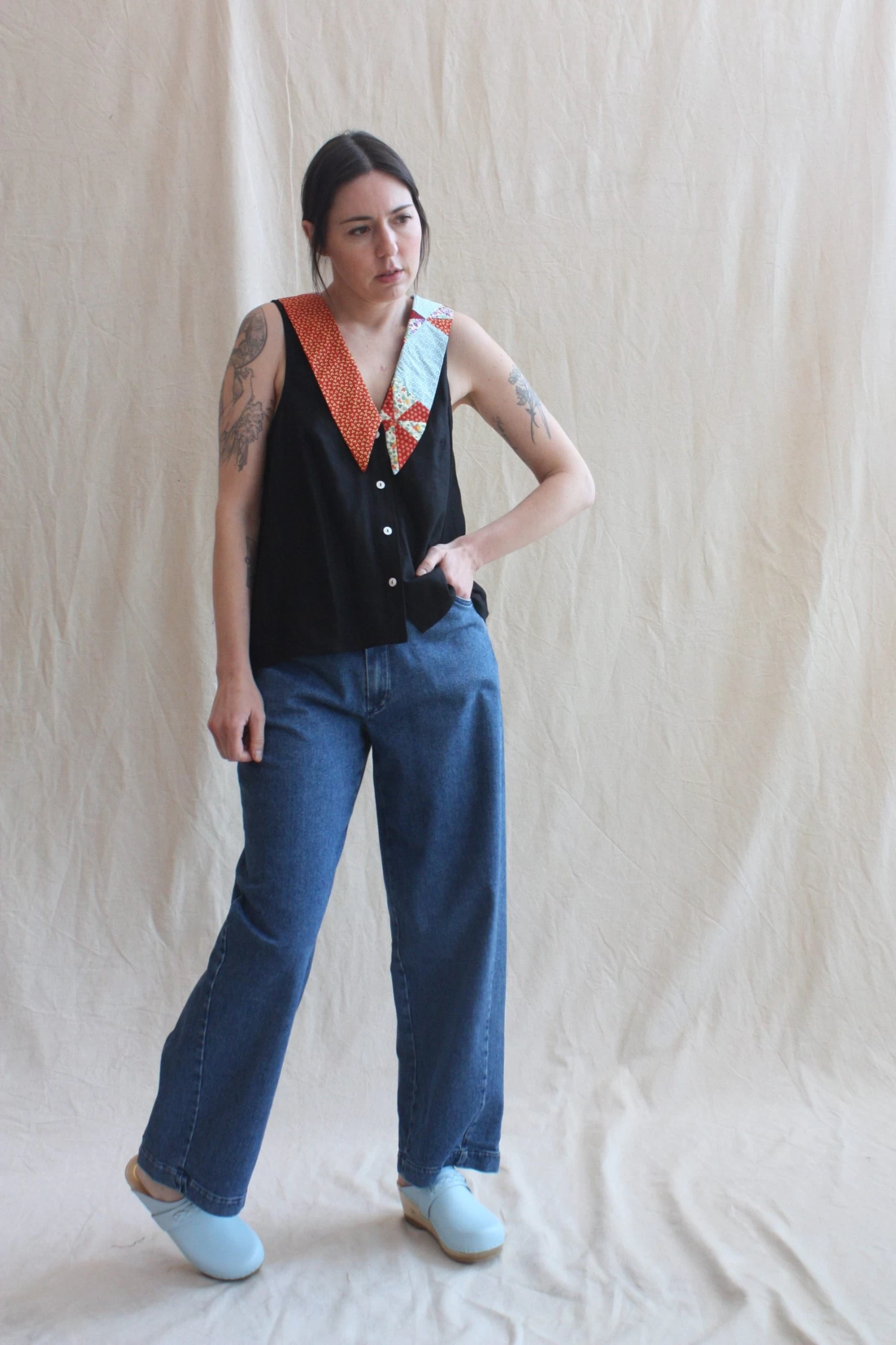 Lauren Sleeveless Shirt Black OOAK - Image 2