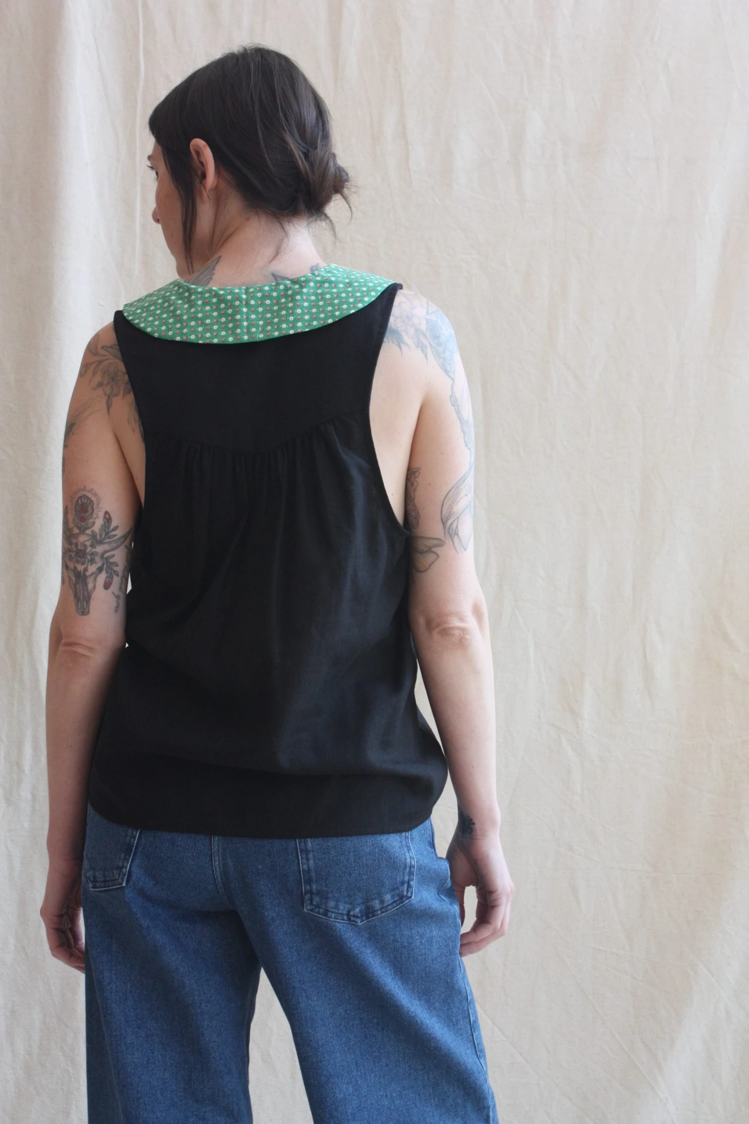 Lauren Sleeveless Shirt Black OOAK - Image 6