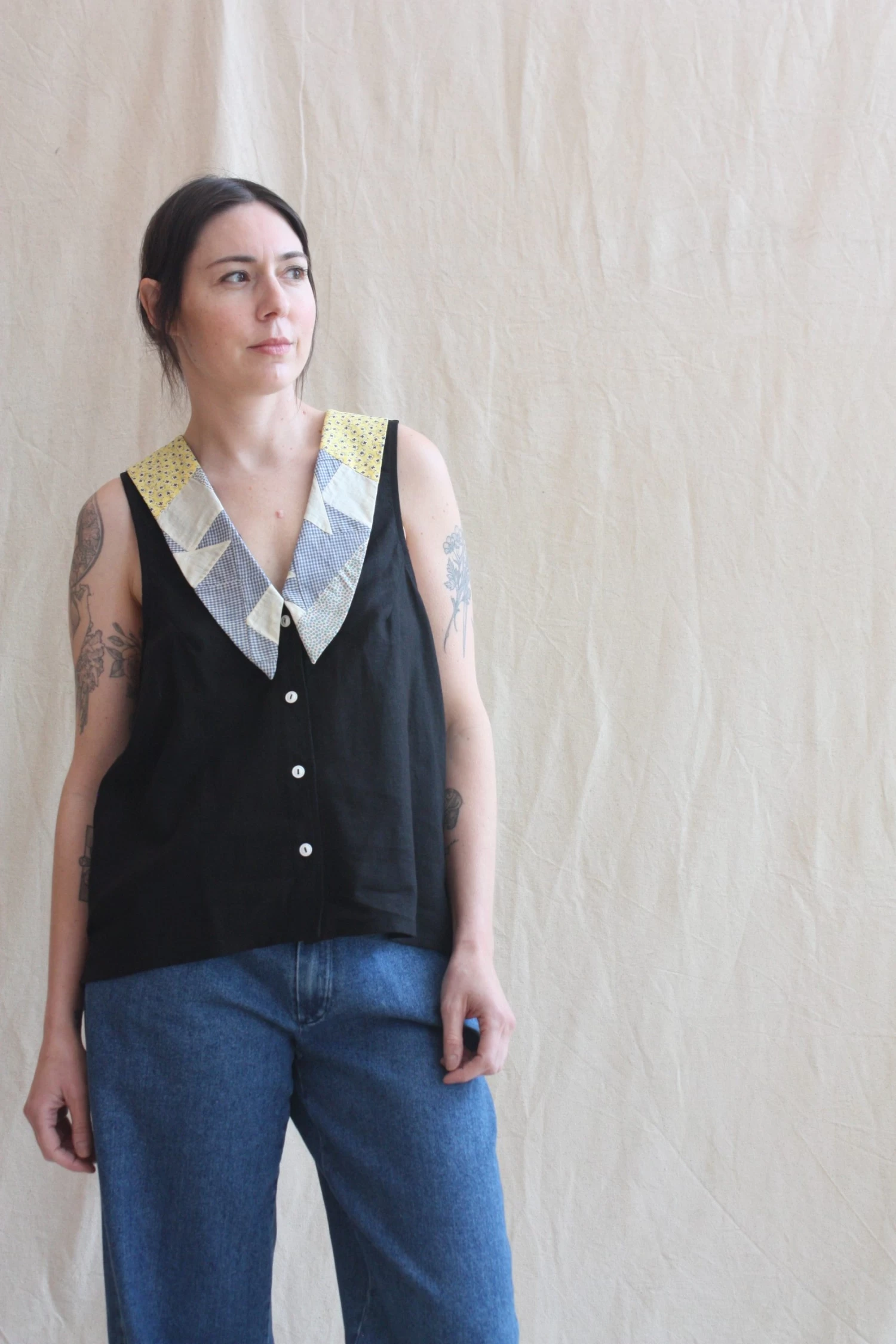 Lauren Sleeveless Shirt Black OOAK - Image 5
