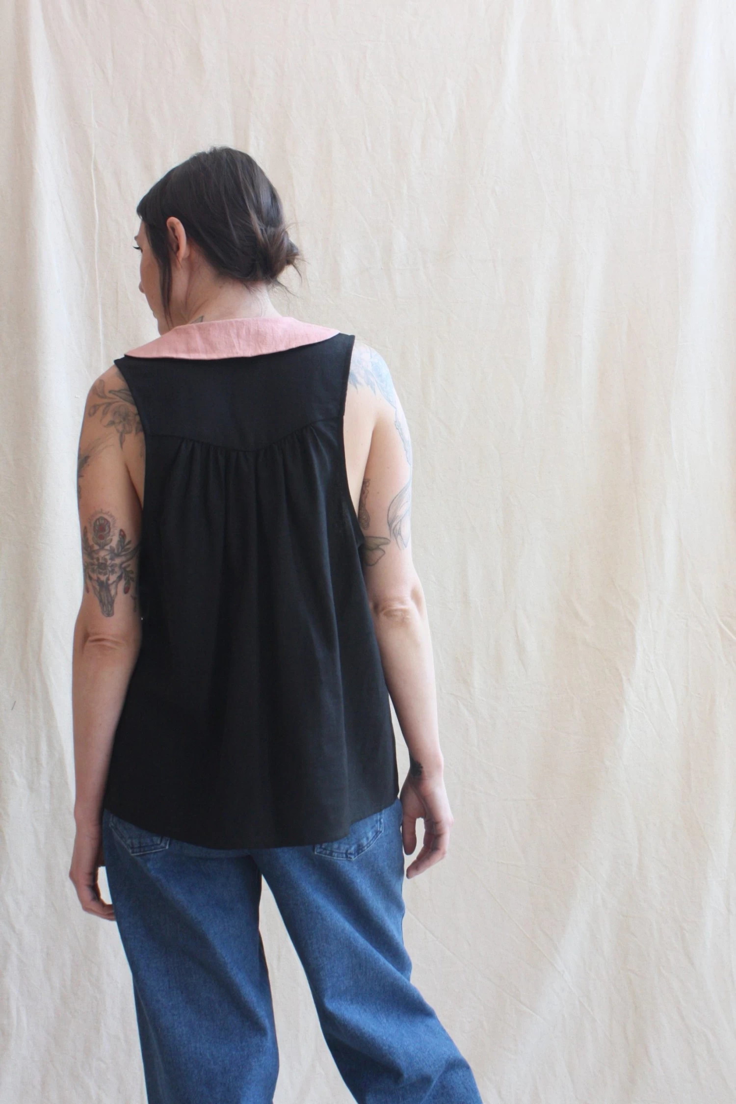 Lauren Sleeveless Shirt Black OOAK - Image 8